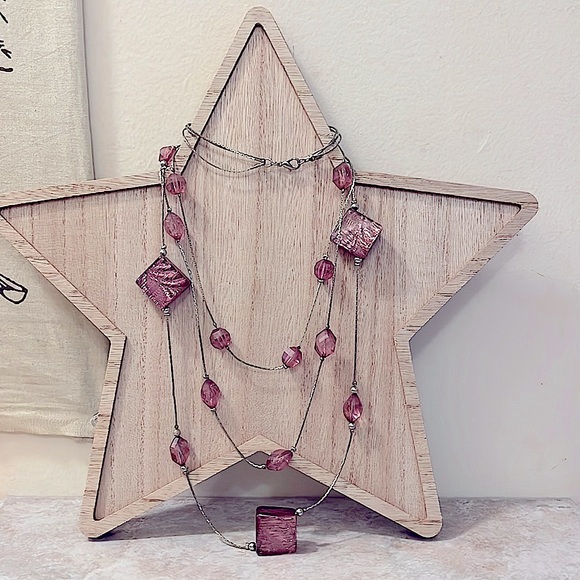 Iridescent Illusion 3 Strand Vintage Necklace - Picture 13 of 13